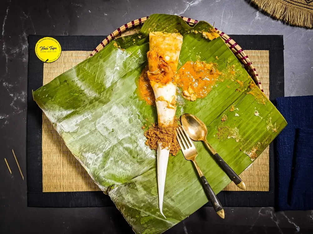 Nasi Tumpang breakfast with coffee
