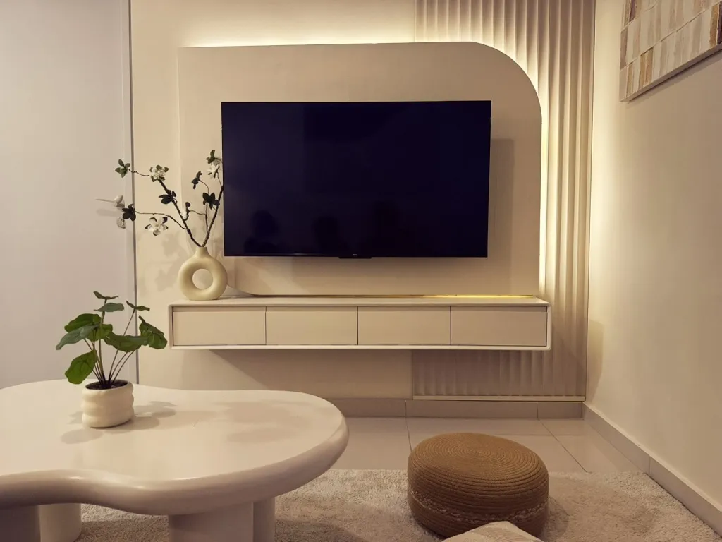 Sabi House living room with cosy sofa seating and warm Wabi-Sabi interior